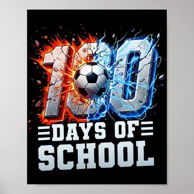 Affiche 100e jour de soccer à l'école 100 jours d'école ga (Devant)