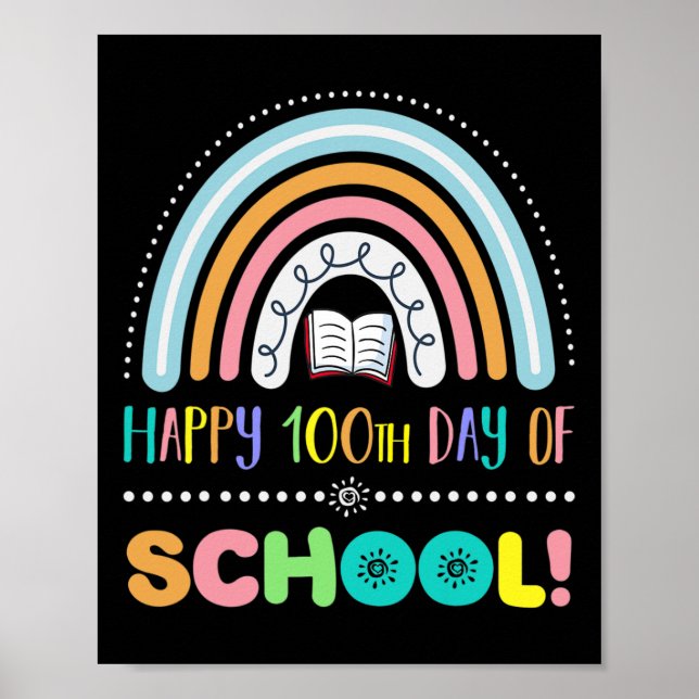 Affiche 100E Jour D'École Enfants Garçons Étudiants Et Les (Devant)