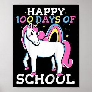 Affiche 100E Jour D'École Filles Joyeuses 100 Jours D'Écol