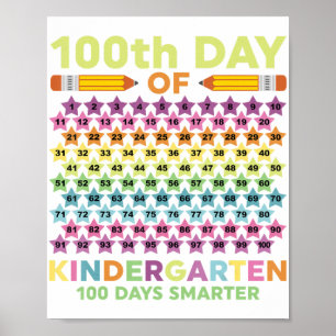 Affiche 100e Jour d'école maternelle Étudiant intelligent 