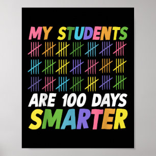 Affiche 100e Jour D'École Mes Élèves Sont Intelligents 100
