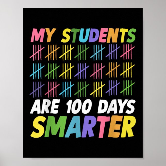 Affiche 100e Jour D'École Mes Élèves Sont Intelligents 100 (Devant)