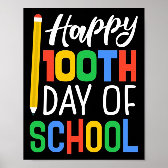 Affiche 100e Jour D'École Pour Enseignants Enfants (Devant)