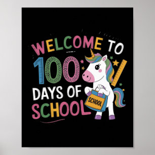 Affiche 100e jour drôle tenue enseignant &amp; élève 100 D