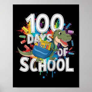Affiche 100e jour drôle tenue enseignant & élève 100 D