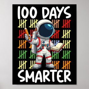 Affiche 100e Jour School Space Lover 100 Jours Smarter Boy