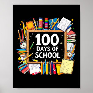 Affiche 100E Jours D'Enseignant Enseignant Enfants Joyeux