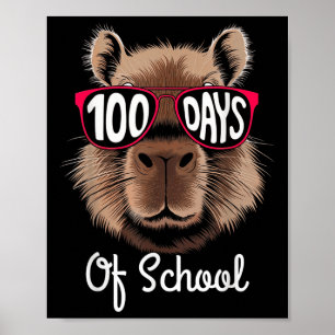 Affiche 100ème Jour De Cool D'École Capybara 100 Jours Plu