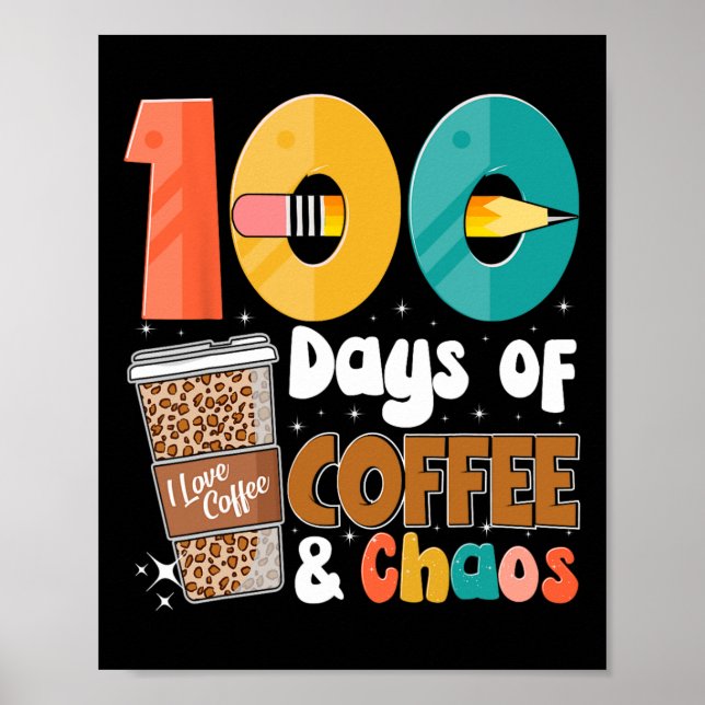 Affiche 100ème Jour De L'École 100 Jours De Café Pour L'En (Devant)