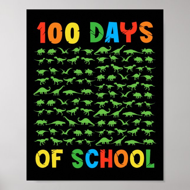 Affiche 100ème Jour De L'École Enseignant Enfants 100 Jour (Devant)