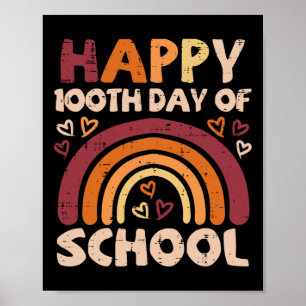 Affiche 100ème Jour De L'École Noir Arc-En-Ciel 100 Jours