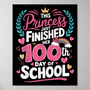 Affiche 100ème Jour De L'École Princesse Enfants Filles 10