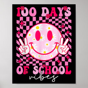 Affiche 100ème Jour De Vibes Souris Rose Visage 100 Jours