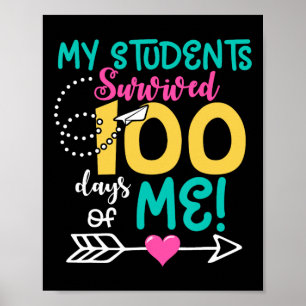 Affiche 100ème Jour D'École Mon Étudiant A Survécu 100 Jou