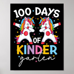 Affiche 100ème Jour Filles Enfants Unicorn 100 Jours De L'