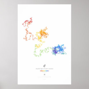Affiche 100k chiffres du nombre d'Euler (clair)