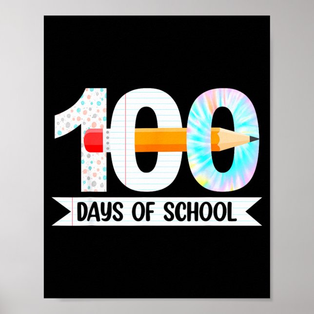 Affiche 100th Day Of School Teachers Students 100 Days Of  (Devant)
