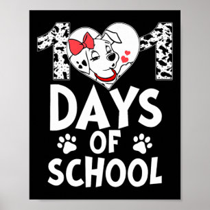 Affiche 101 Jours École Cute Chien Heureux 100 Jours Ensei