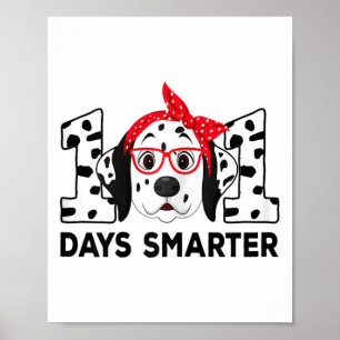 Affiche 101 jours plus intelligent 101e jour école chien d