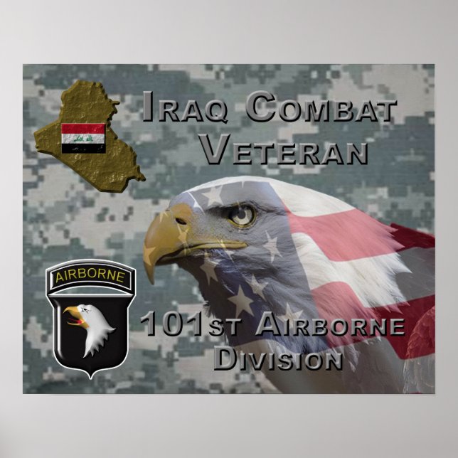 Affiche 101e Division aéroportée Irak Vétéran de combat (Devant)