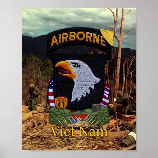 Affiche 101e division aéroportée Vietnam Patch (Devant)
