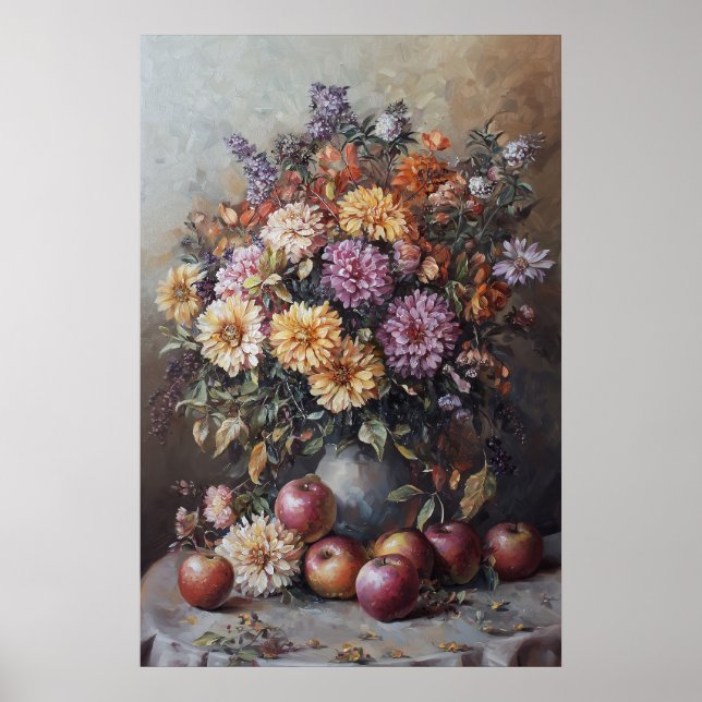 Affiche 1069 Fleurs Et Pommes D'Automne (Devant)