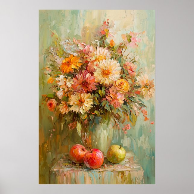 Affiche 1071 Fleurs Et Pommes D'Automne (Devant)