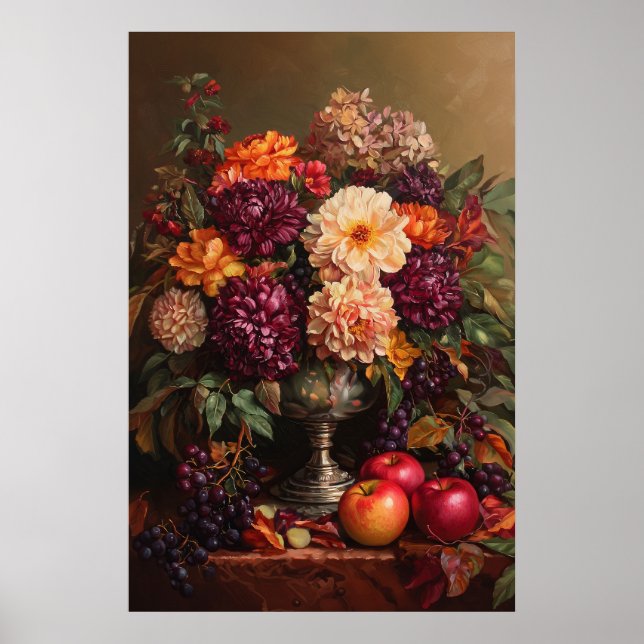 Affiche 1073 Fleurs Et Pommes D'Automne (Devant)