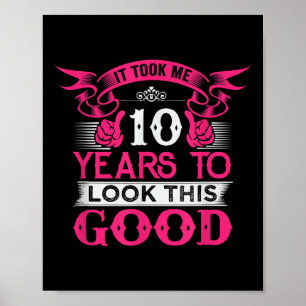 Affiche 10 ans Anniversaire drôle Citation graphique 10e B