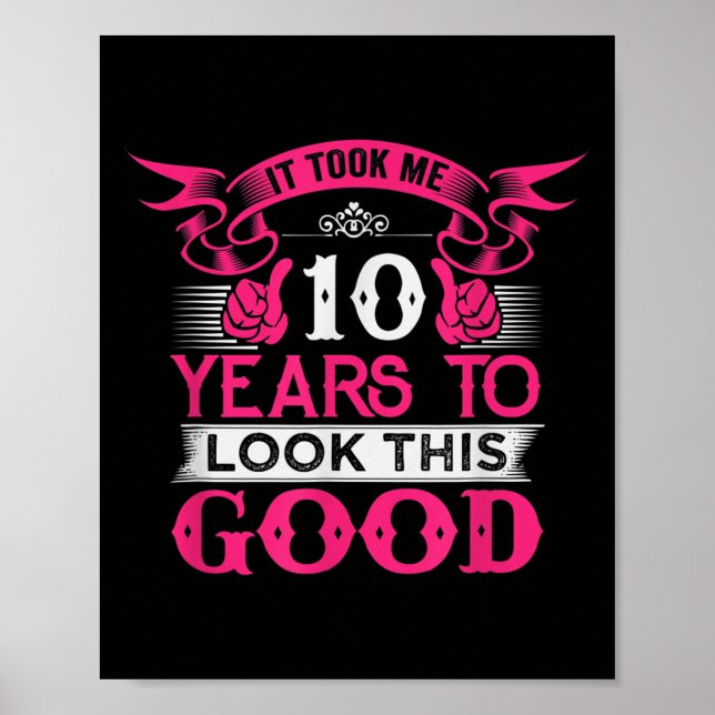 Affiche 10 ans Anniversaire drôle Citation graphique 10e B (Devant)
