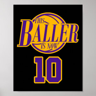 Affiche 10 Ans Basketball Baller Purple Et