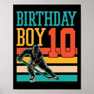 Affiche 10 ans de hockey sur glace Thème 10ème anniversair