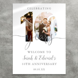 Affiche 10 ans de mariage 2 Photo Panneau de Bienvenue