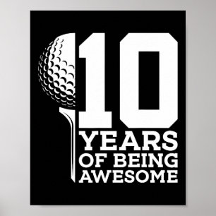 Affiche 10 ans d'être magnifique Golf 10e anniversaire 1