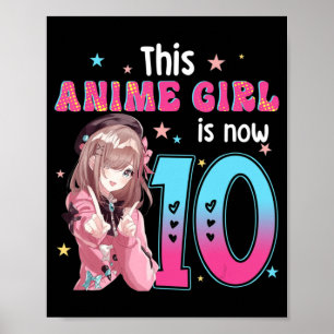 Affiche 10 Ans Fille Kawaii Cadeaux Anime Fille 10e Bir