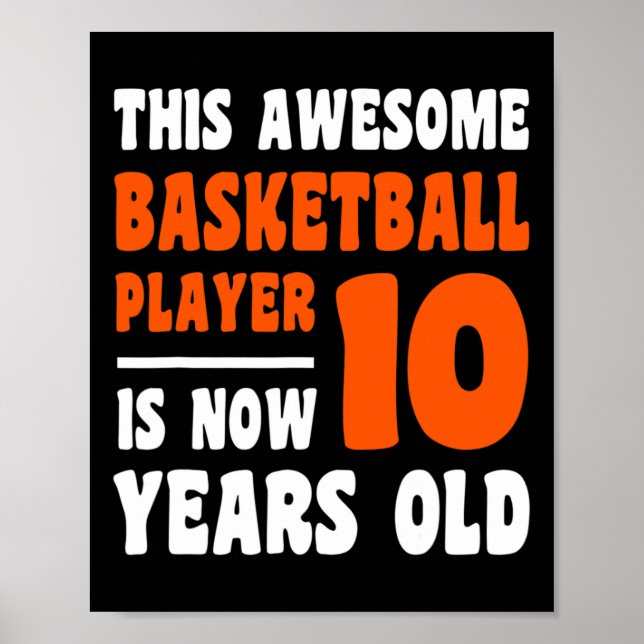 Affiche 10 ans Joyeux 10e anniversaire Basketball 10e Bi (Devant)