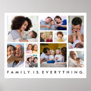 Affiche 10 Collage Photo Famille Est Tout Citation Blanc