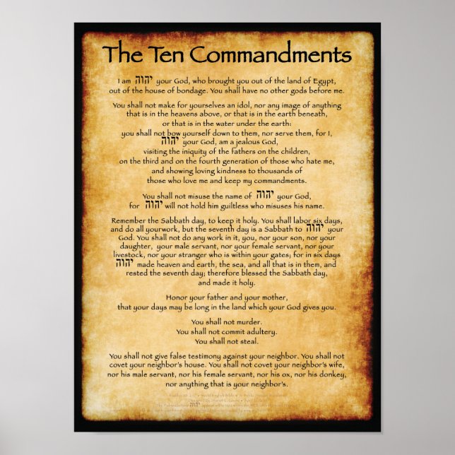 Affiche 10 Commandements (Devant)