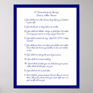 Affiche 10 Commandements du mariage