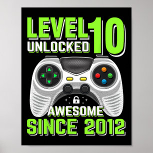 Affiche 10 Déverrouillé Awesome 2012 jeu vidéo 10e anniver
