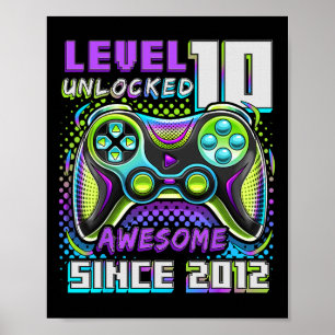 Affiche 10 Déverrouillé Awesome 2012 jeu vidéo 10e anniver
