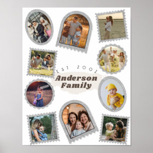 Affiche 10 Dix Photo Moderne Élégante Collage Amour Famili