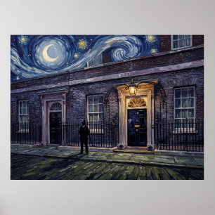 Affiche 10 Downing Street Londres Nuit étoilée