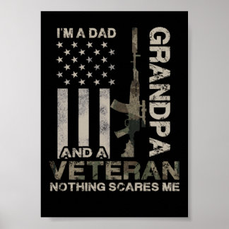 Affiche 10 Je suis un père grand-père vétéran cadeau en dé