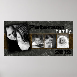 Affiche 10 po x 20 po 4 bandes Collage de la famille Monta