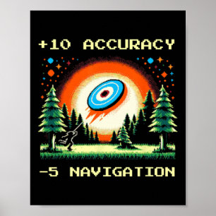 Affiche +10 Précision –5 Navigation Pixel Joueur de Golf a