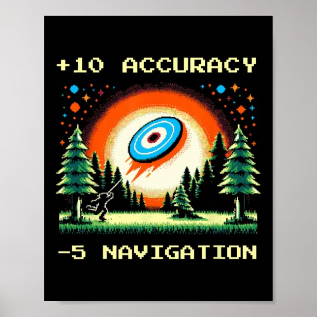 Affiche +10 Précision –5 Navigation Pixel Joueur de Golf a (Devant)