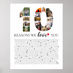 Affiche 10 raisons pour lesquelles nous vous aimons pour v