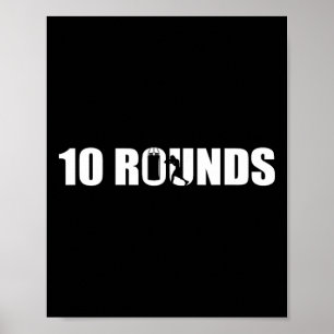 Affiche 10 Rounds - Amateur de boxe Gymnase Boxeur Kickbox