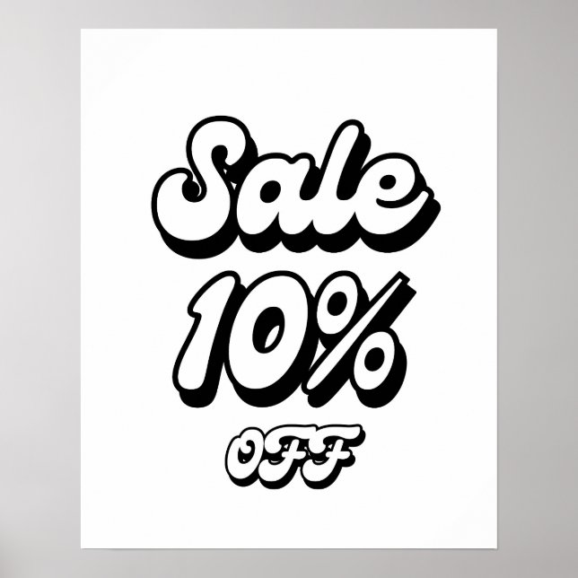 Affiche 10% Signe de vente, 10% Promo Signe, Vente importa (Devant)